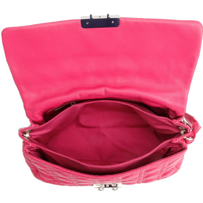 Christian Dior Pink Cannage Calfskin Leather New Lock Flap Bag