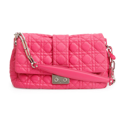 Christian Dior Pink Cannage Calfskin Leather New Lock Flap Bag
