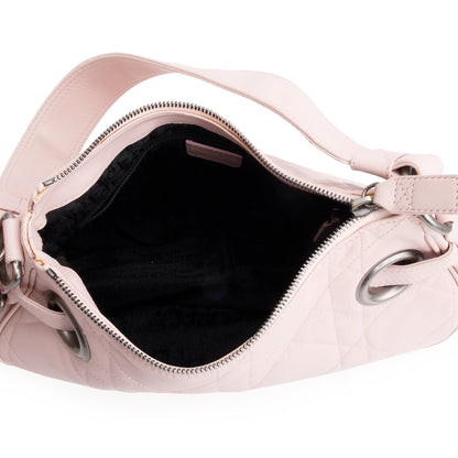 Christian Dior Pink Cannage Lambskin Leather Small D Charm Hobo