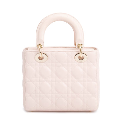 Christian Dior Pink Cannage Lambskin Leather Small Lady Dior My AbCDior Bag