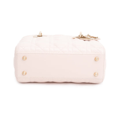 Christian Dior Pink Cannage Lambskin Leather Small Lady Dior My AbCDior Bag