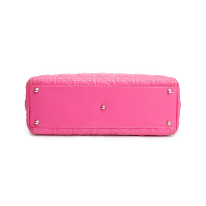 Christian Dior Pink Cannage Leather Large Lady Dior Bag