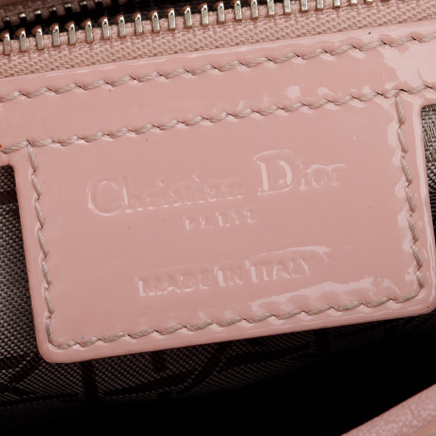Christian Dior Pink Cannage Patent Leather Large Lady Dior Bag