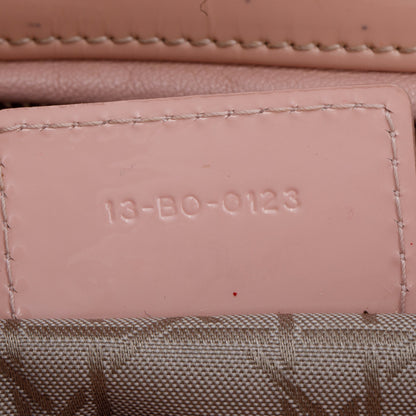 Christian Dior Pink Cannage Patent Leather Large Lady Dior Bag