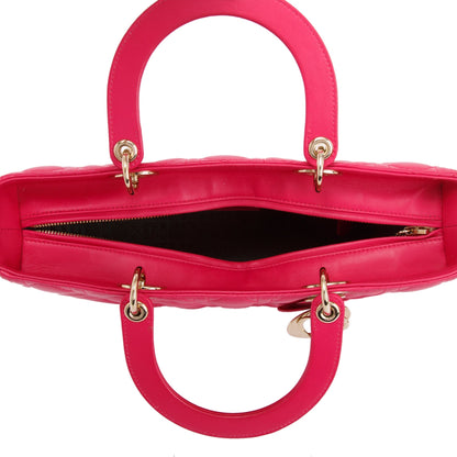 Christian Dior Pink Large Cannage Lady Dior Bag