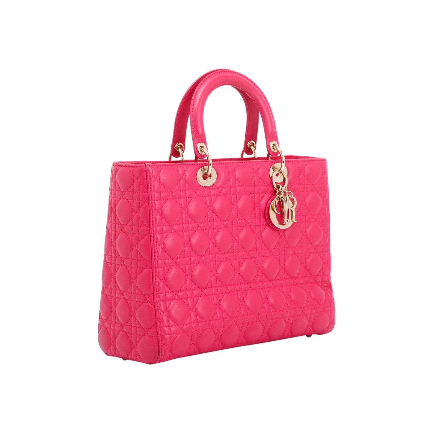 Christian Dior Pink Large Cannage Lady Dior Bag