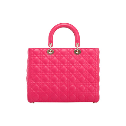 Christian Dior Pink Large Cannage Lady Dior Bag