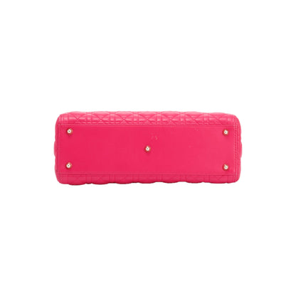 Christian Dior Pink Large Cannage Lady Dior Bag