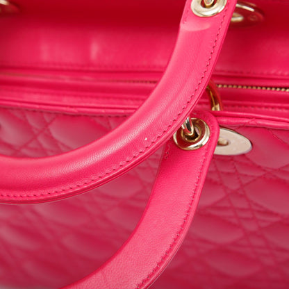 Christian Dior Pink Large Cannage Lady Dior Bag