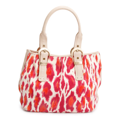 Christian Dior Pink Multicolor Printed Canvas Buckle Tote Bag