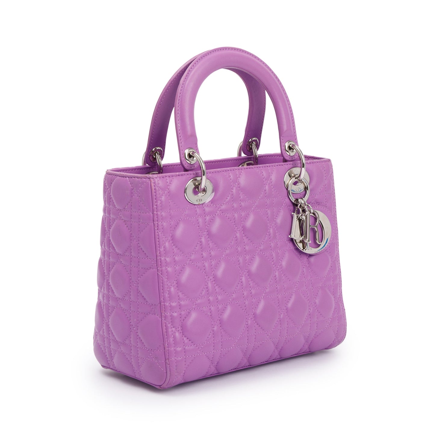 Christian Dior Purple Cannage Lambskin Leather Medium Lady Dior Bag