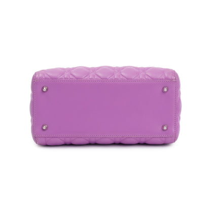 Christian Dior Purple Cannage Lambskin Leather Medium Lady Dior Bag