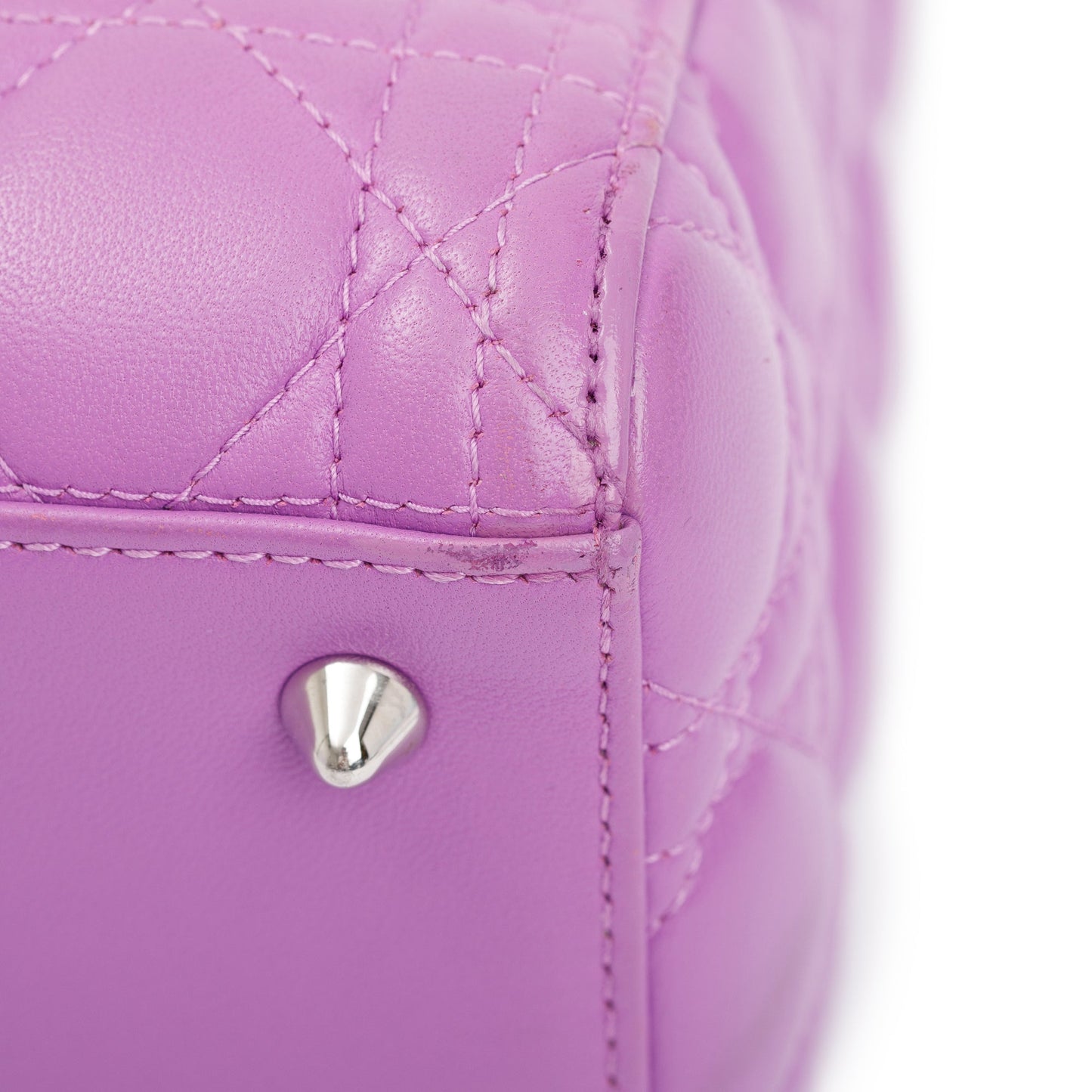 Christian Dior Purple Cannage Lambskin Leather Medium Lady Dior Bag