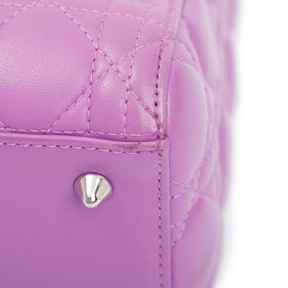 Christian Dior Purple Cannage Lambskin Leather Medium Lady Dior Bag