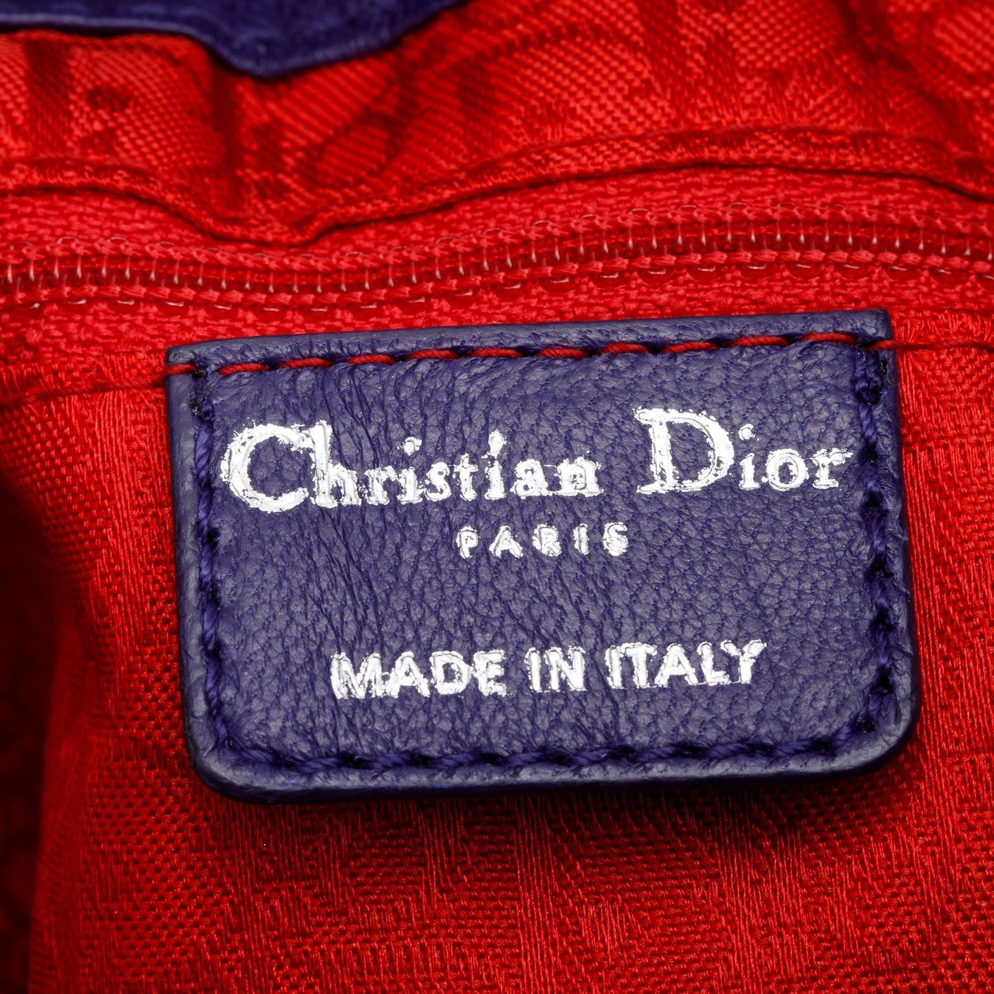 Christian Dior Purple Satin Cannage Drawstring Bag