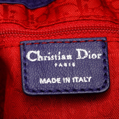Christian Dior Purple Satin Cannage Drawstring Bag