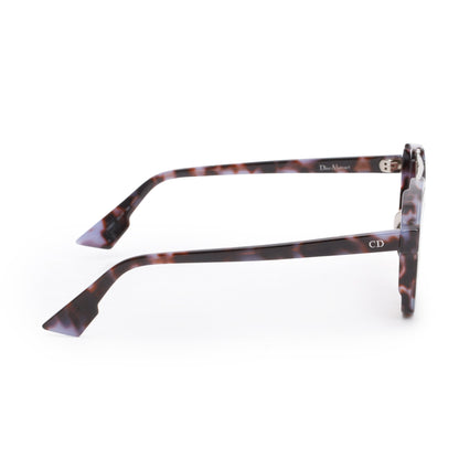 Christian Dior Purple Spotted Havana Acetate Abstract Mirrored Square Sunglasses