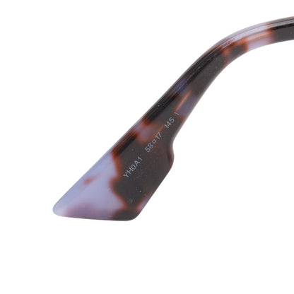 Christian Dior Purple Spotted Havana Acetate Abstract Mirrored Square Sunglasses