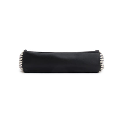 Christian Dior Python-Trimmed Black Calfskin Leather Large Diorling Bag