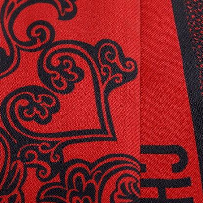 Christian Dior Red & Black Toile De Jouy Mitzah Silk Twilly