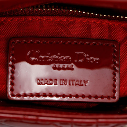 Christian Dior Red Cannage Patent Leather Mini Lady Dior Bag