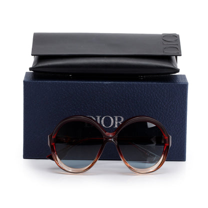 Christian Dior Red Ombre Acetate DiorBianca Round Oversized Sunglasses