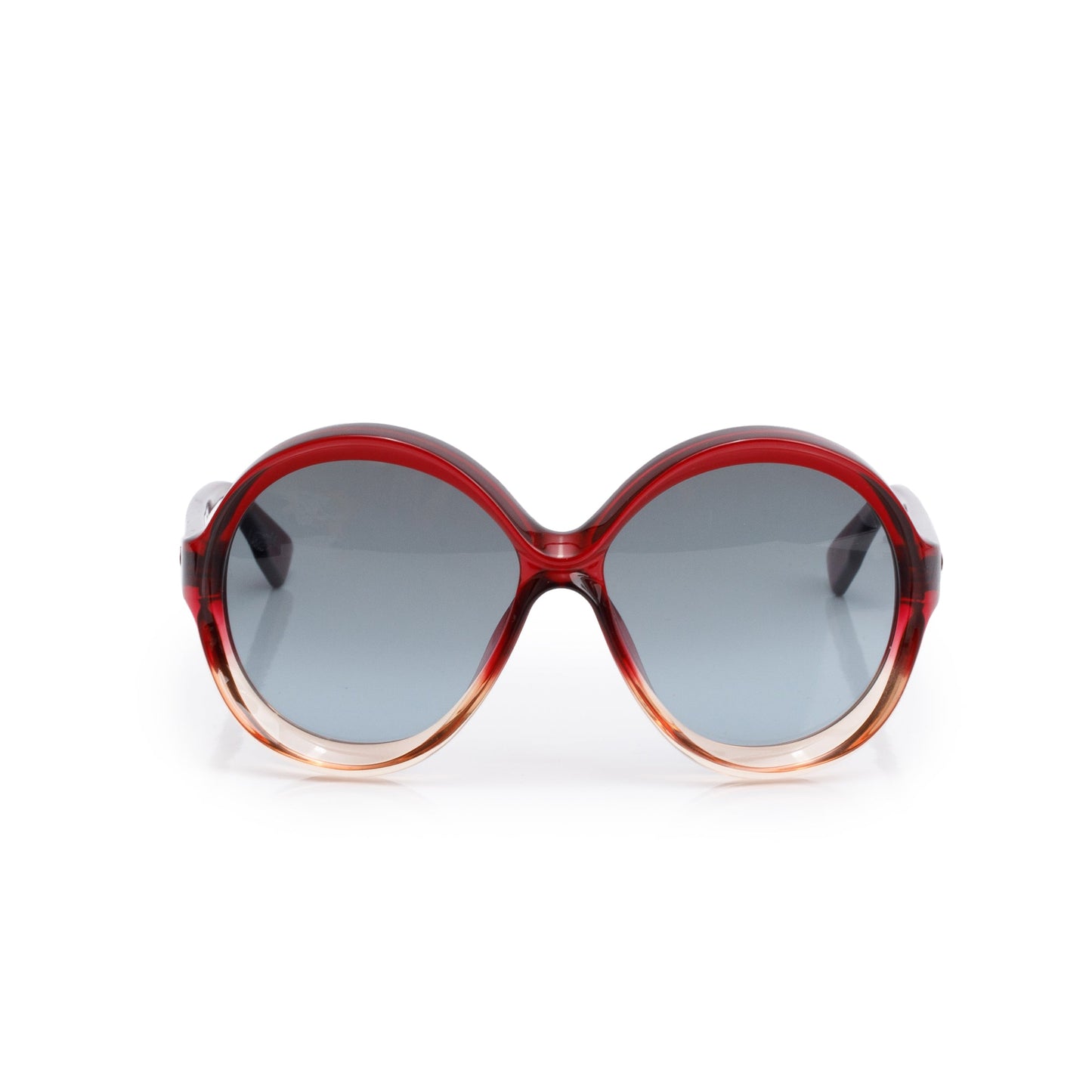 Christian Dior Red Ombre Acetate DiorBianca Round Oversized Sunglasses