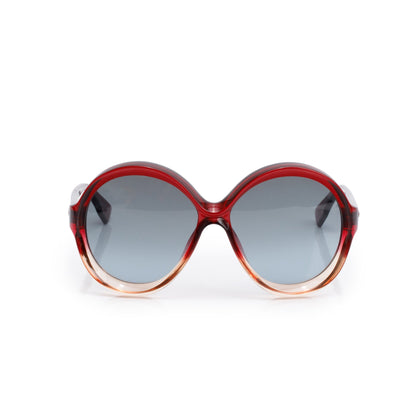 Christian Dior Red Ombre Acetate DiorBianca Round Oversized Sunglasses