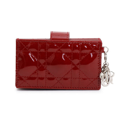 Christian Dior Red Patent Lady Dior 5-Gusset Card Holder