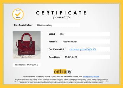 Christian Dior Red Patent Leather Medium Lady Dior Bag