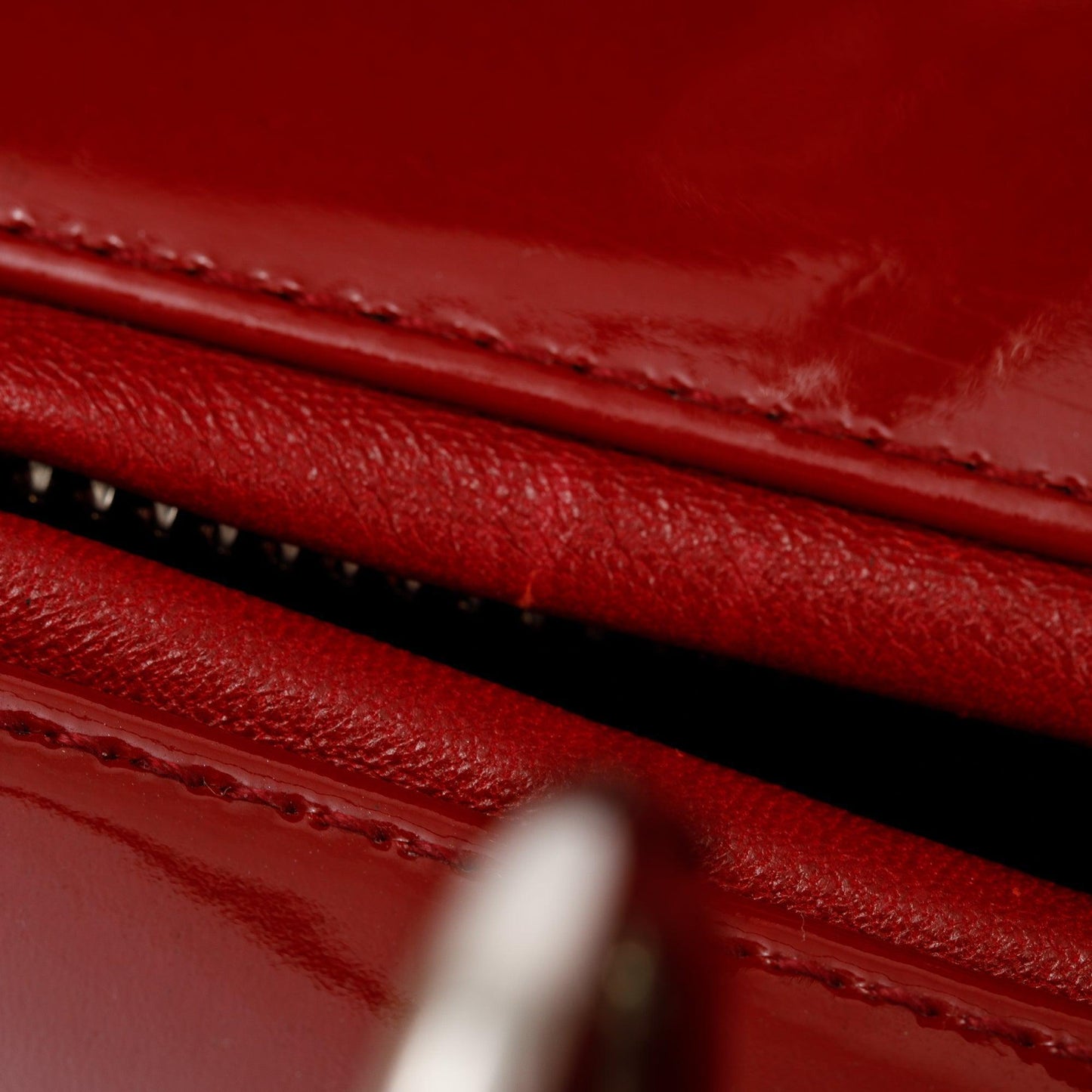 Christian Dior Red Patent Leather Medium Lady Dior Bag
