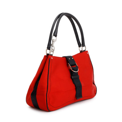 Christian Dior Red Satin Crystal Embellished Hardcore Shoulder Bag