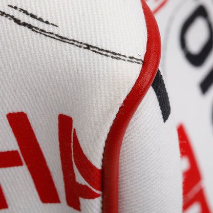 Christian Dior Red/White Printed Canvas Hardcore Boston Pierced Bag