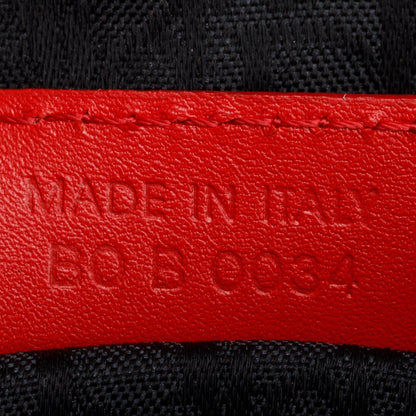 Christian Dior Red/White Printed Canvas Hardcore Boston Pierced Bag