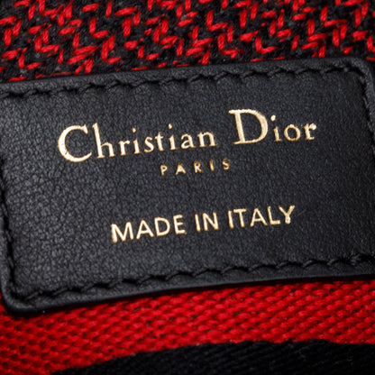 Christian Dior Red/White/Black Canvas Dioramour Graffiti Medium Lady Di-Lite Bag