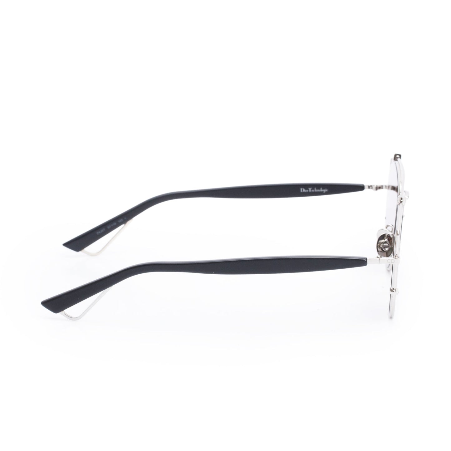 Christian Dior Silver-Tone Metal Black Acetate DiorTechnologic Sunglasses