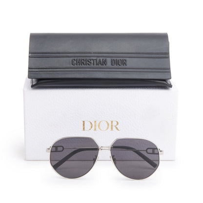 Christian Dior Silver-Tone Metal CD Link A1U Sunglasses