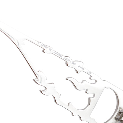 Christian Dior Silver-Tone Strass Dior Fire Rimless Shield Sunglasses