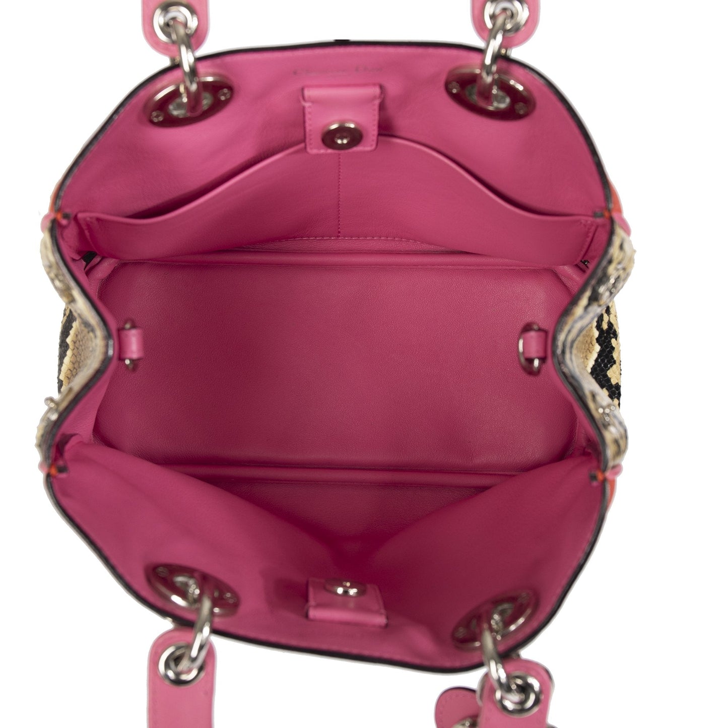 Christian Dior Small Python Trimmed Diorissimo Tote