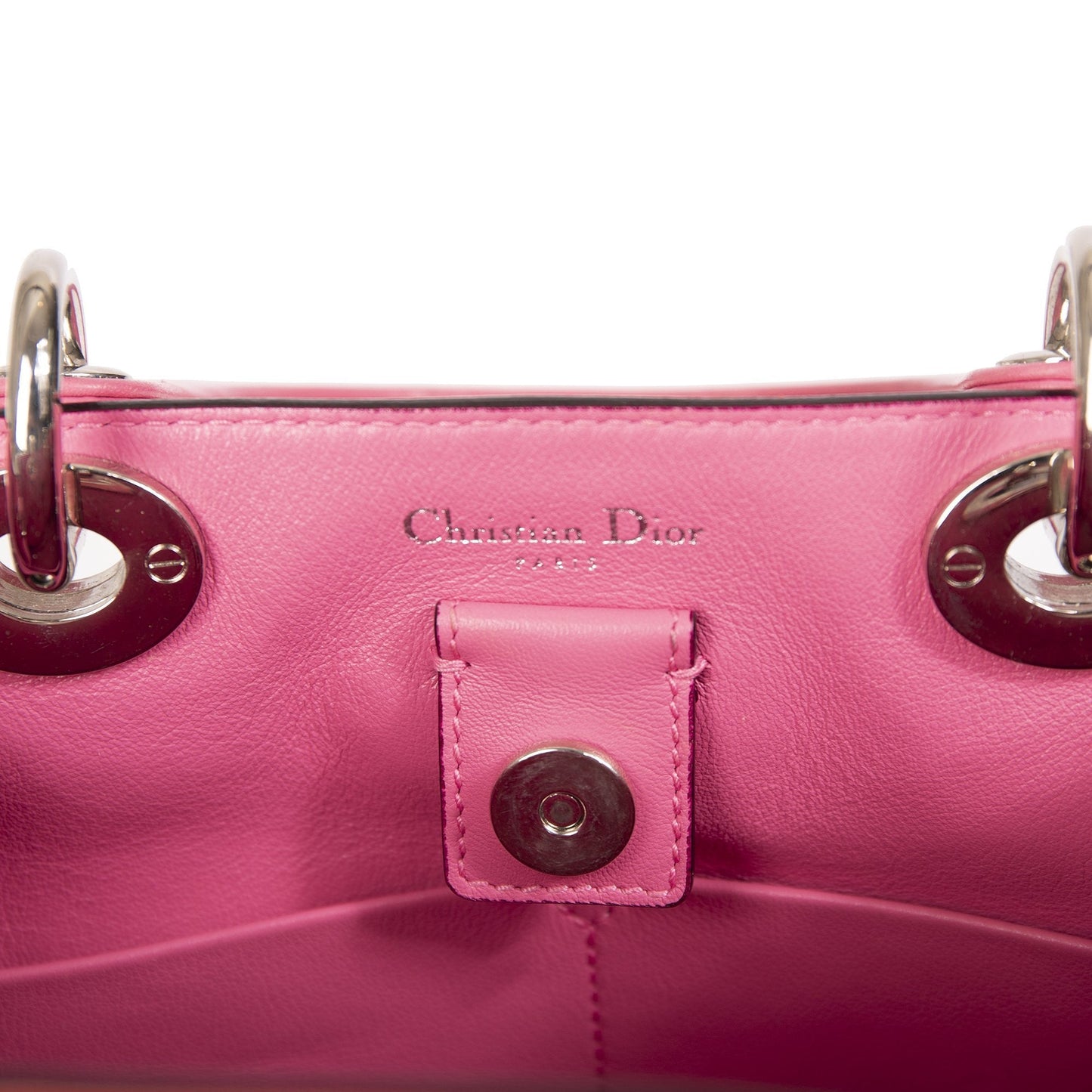 Christian Dior Small Python Trimmed Diorissimo Tote