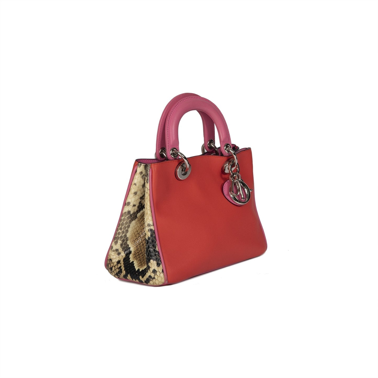 Christian Dior Small Python Trimmed Diorissimo Tote
