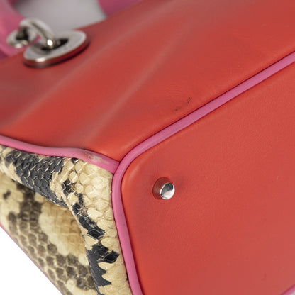 Christian Dior Small Python Trimmed Diorissimo Tote
