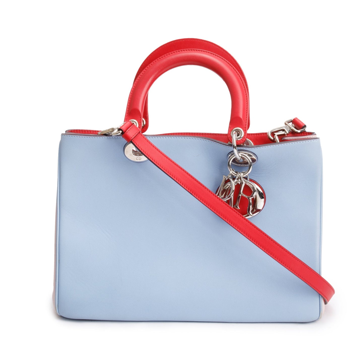 Christian Dior Tricolor Calfskin Leather Medium Diorissimo Tote