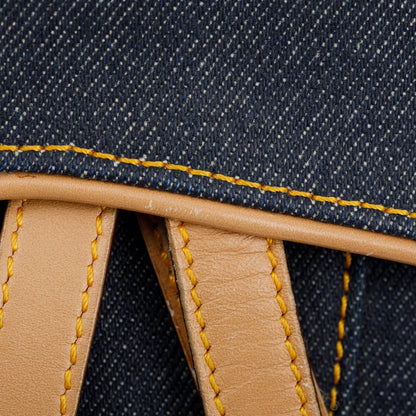 Christian Dior Vintage Blue Denim Saddle Bag