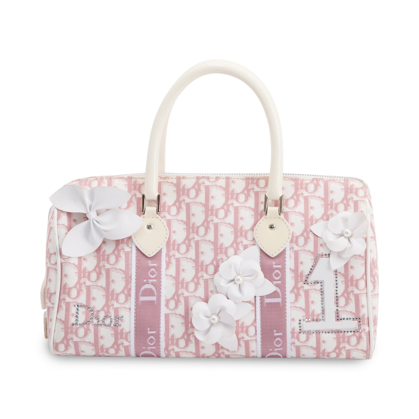 Christian Dior Vintage Girly Trotter Floral Boston Bag