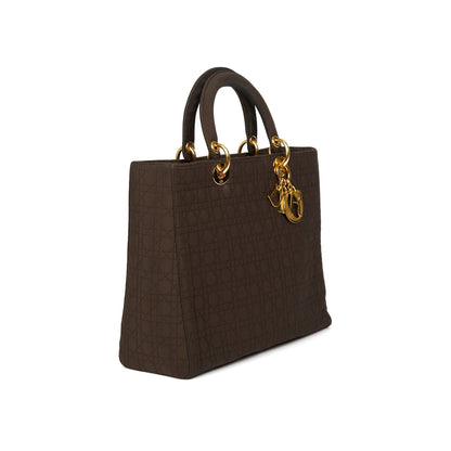 Christian Dior Vintage Large Nylon Lady Dior Bag