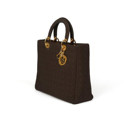 Christian Dior Vintage Large Nylon Lady Dior Bag