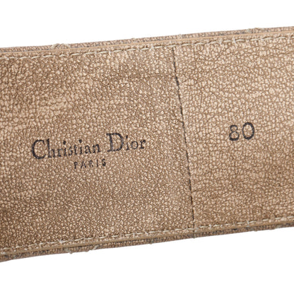 Christian Dior Vintage Metallic Brown Cannage Leather Belt 80