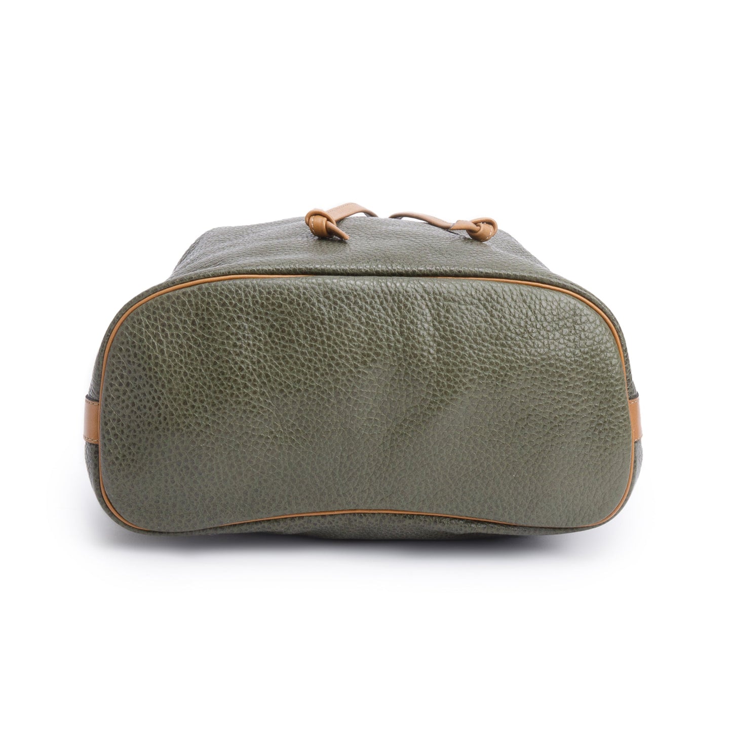 Christian Dior Vintage Olive Green/Tan leather Drawstring Bag