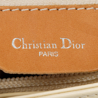 Christian Dior Vintage White Patent Leather Medium Lady Dior Bag